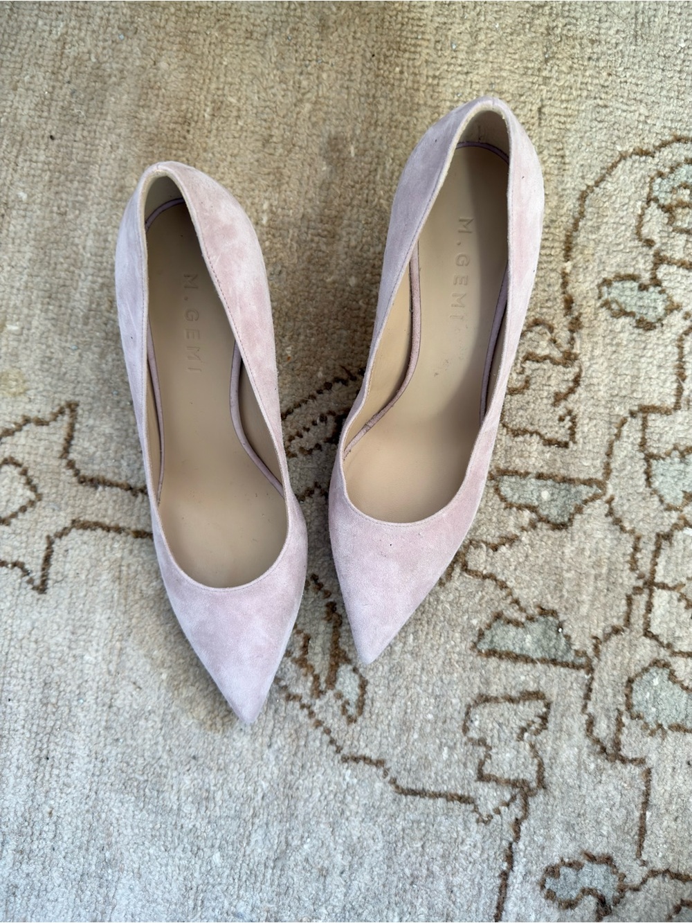 M. Gemi Smokey Lavender Suede Pointed-Toe Pumps